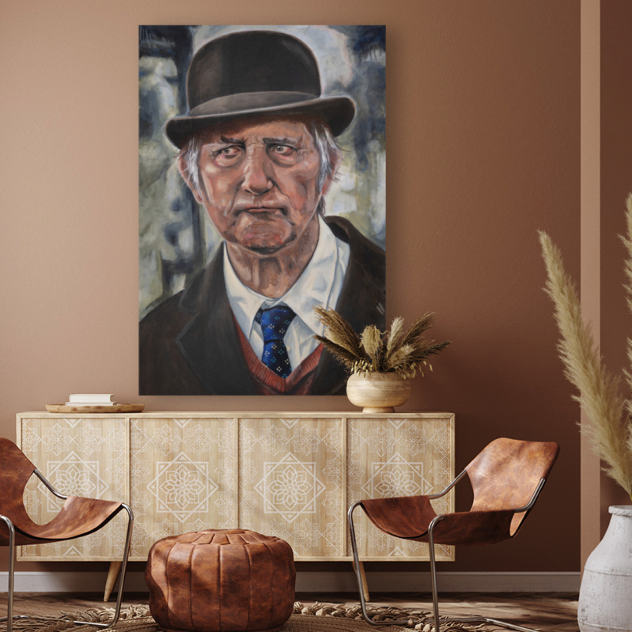 Man In A Bowler Hat (Canvas)-3