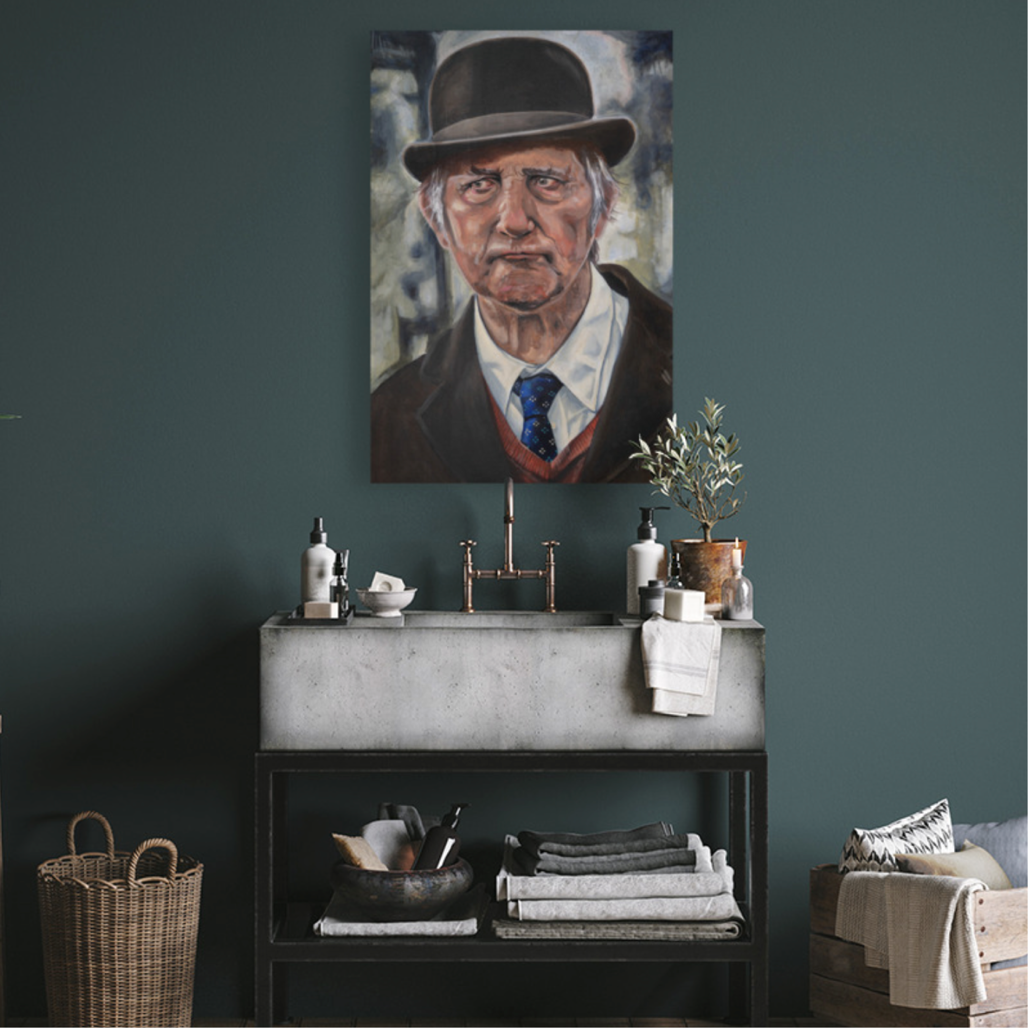 Man In A Bowler Hat (Canvas)-5