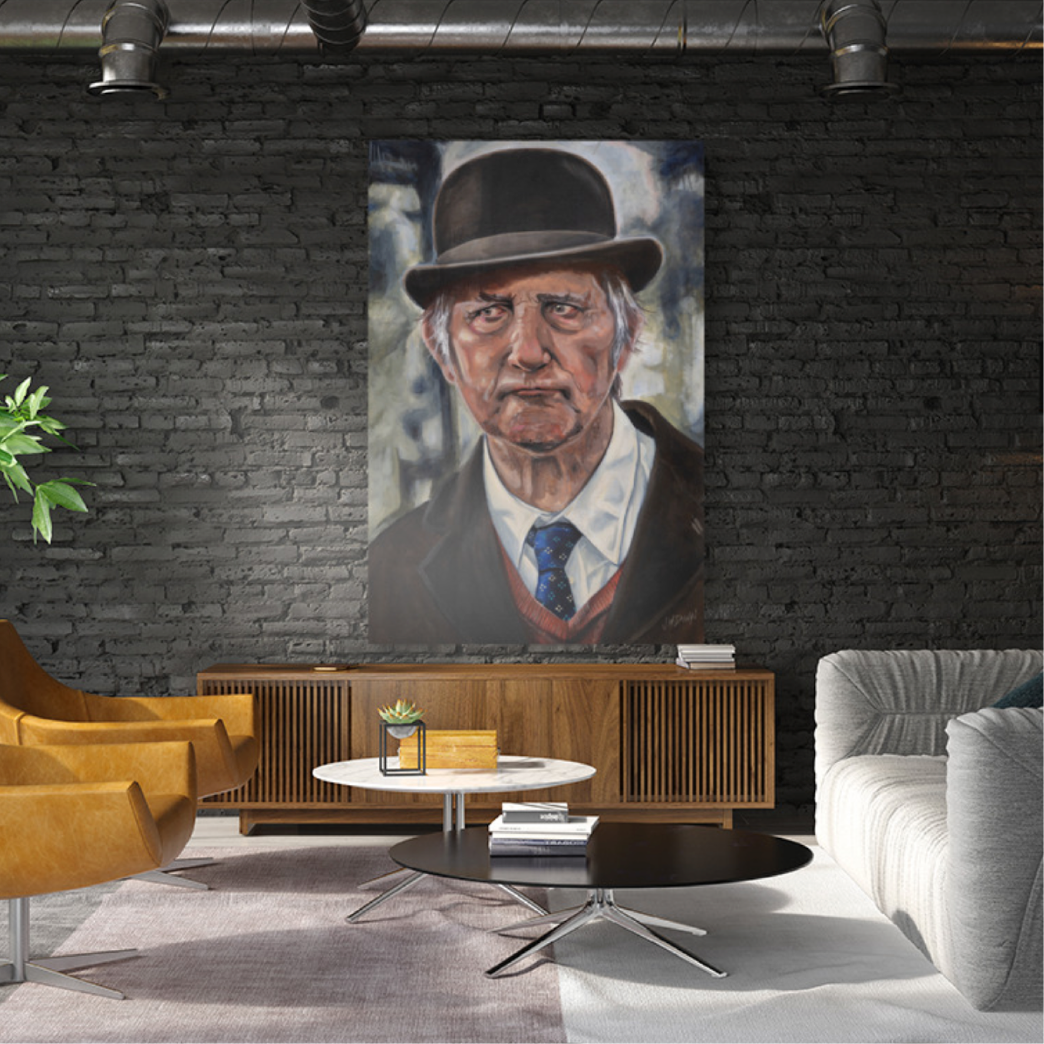 Man In A Bowler Hat (Canvas)-7