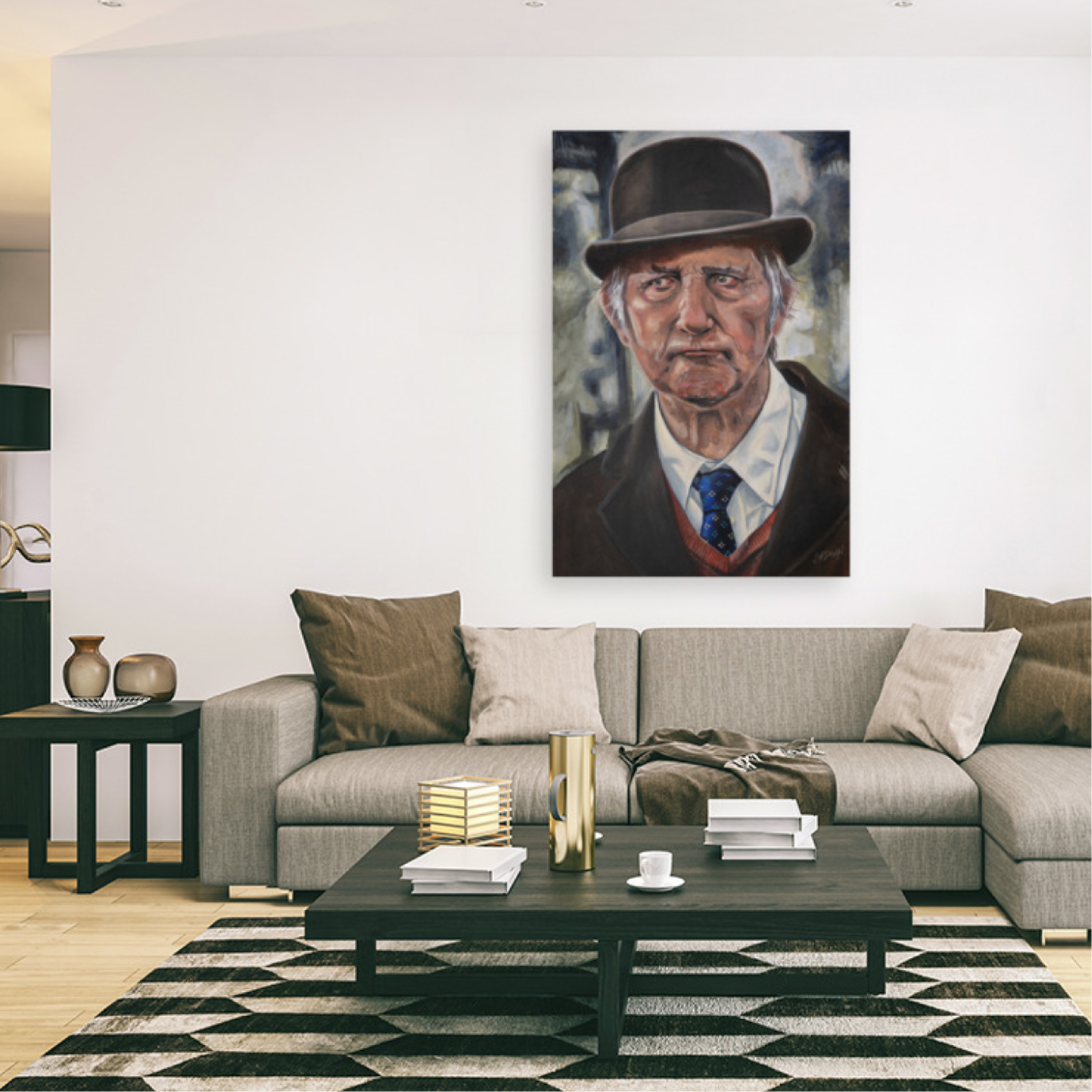 Man In A Bowler Hat (Canvas)-4